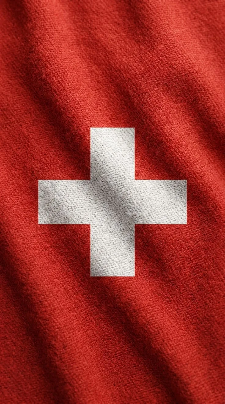 Bandeira da Suíça representando o chocolate suíço de Genebra